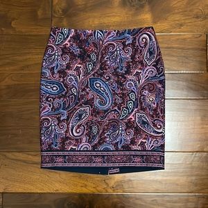 Talbots Paisley Pencil Skirt